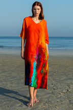 Roar Tiger Animal Print Abstract Kaftan