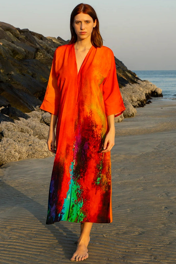 Roar Tiger Animal Print Abstract Kimono