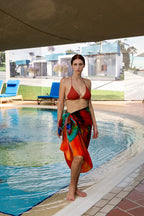 Roar Abstract Print Multicolor Sarong