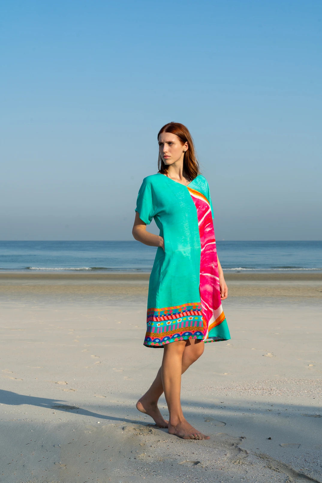 Cotton Candy Mid Length Kaftan Dress