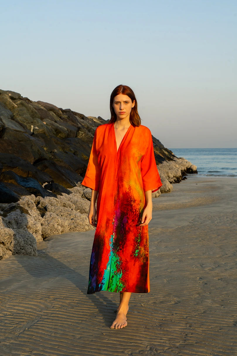 Roar Tiger Animal Print Abstract Kimono