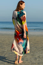 Enigma Abstract Print Multicolour Long Kaftan
