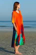 Roar Tiger Animal Print Abstract Kaftan