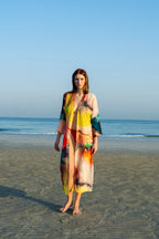 Enigma Abstract Multicolour Printed Long Kimono