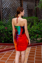 Roar Abstract Print Multicolor Tube-Style Sarong