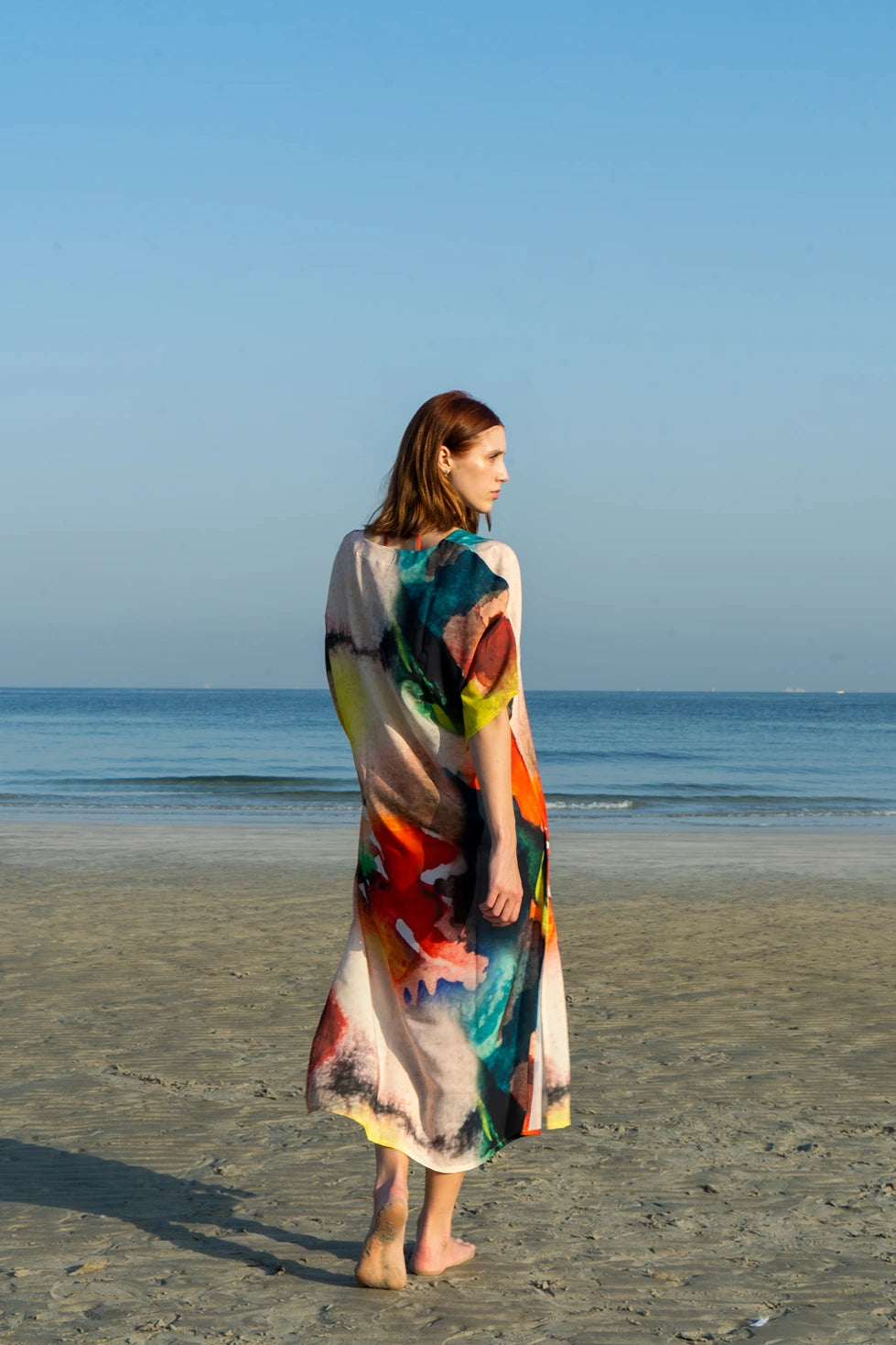 Enigma Abstract Print Multicolour Long Kaftan
