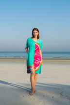 Cotton Candy Mid Length Kaftan Dress