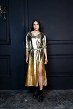 Shadow Of Sequin Gold Ombre Shimmer Kaftan - Party Dress