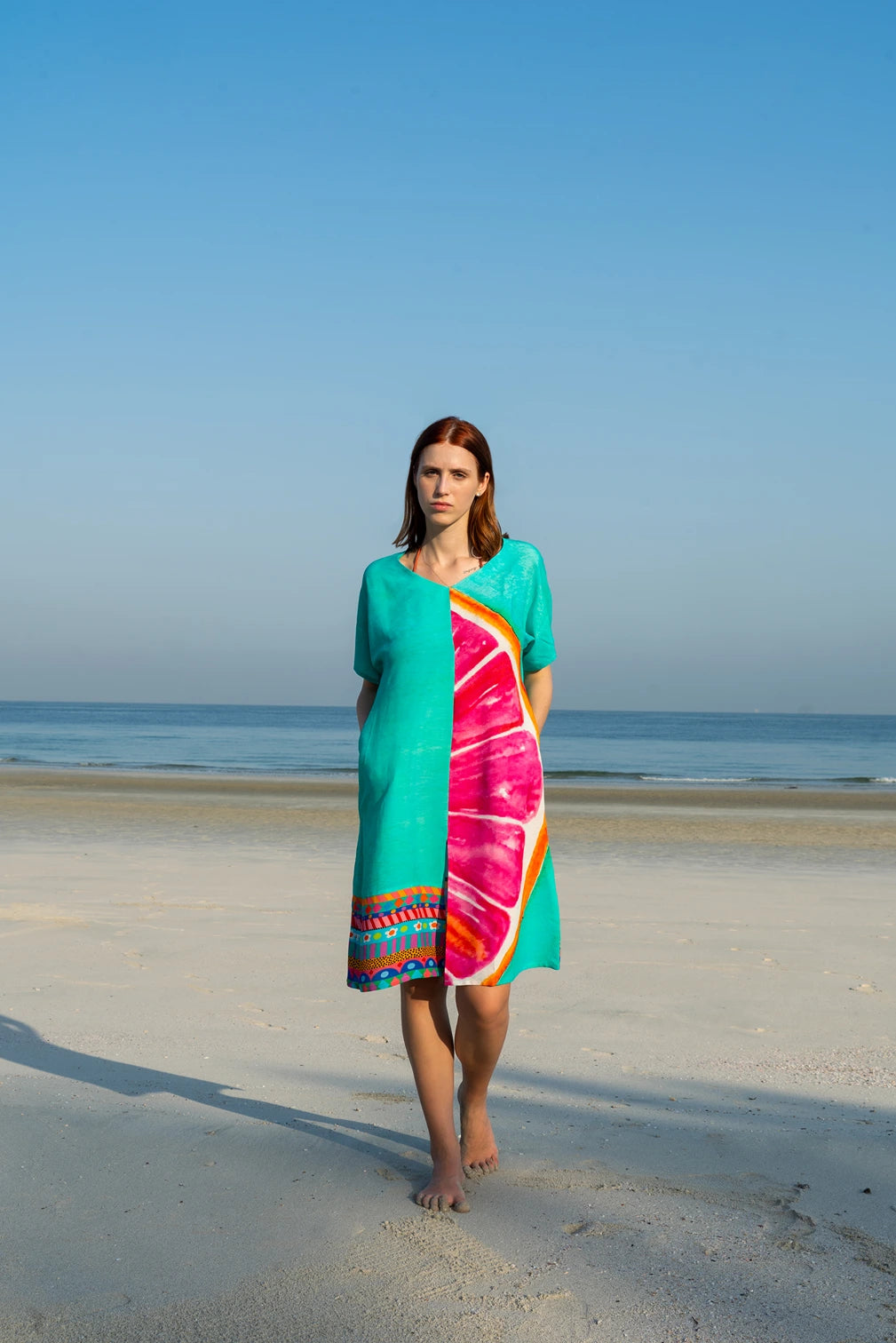 Cotton Candy Mid Length Kaftan Dress
