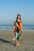 Enigma Abstract Print Multicolour Long Kaftan