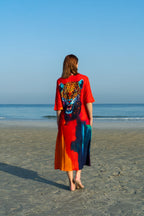 Roar Tiger Animal Print Abstract Kaftan