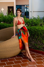 Roar Abstract Print Multicolor Sarong