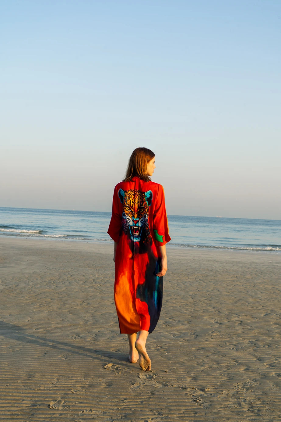 Roar Tiger Animal Print Abstract Kimono