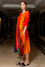 Roar Tiger Animal Print Abstract Kaftan