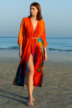 Roar Tiger Animal Print Abstract Kimono