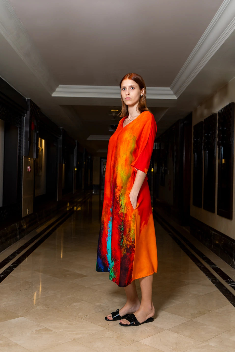 Roar Tiger Animal Print Abstract Kaftan