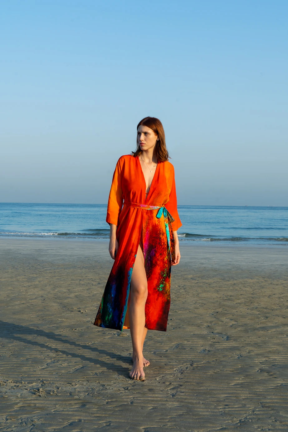 Roar Tiger Animal Print Abstract Kimono