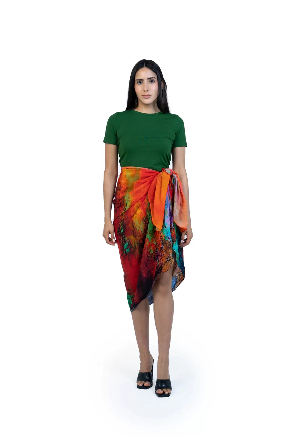 Roar Abstract Print Multicolor Sarong
