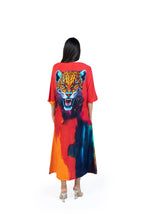 Roar Tiger Animal Print Abstract Kaftan
