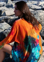 Canvas & Chaos Abstract Print Long Kimono