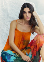 Canvas & Chaos Abstract Print Maxi Dress