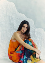 Canvas & Chaos Abstract Print Maxi Dress