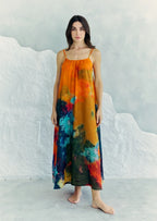 Canvas & Chaos Abstract Print Maxi Dress