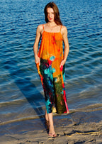 Canvas & Chaos Abstract Print Maxi Dress