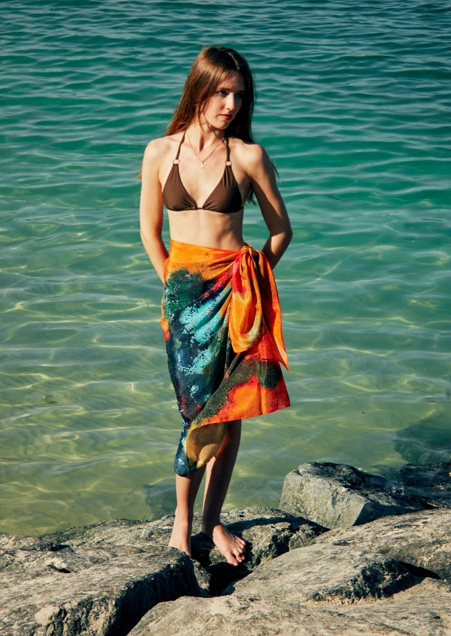 Canvas & Chaos Abstract Print Sarong