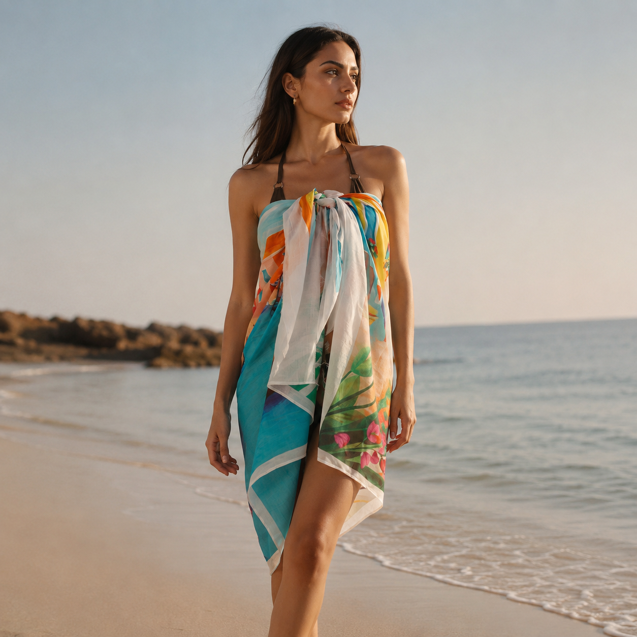 Mediterranean Picnic Resort Sarong - Multicolour