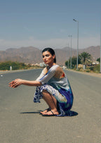 Ciel & Sand Sheer Long Kaftan With Side Slits