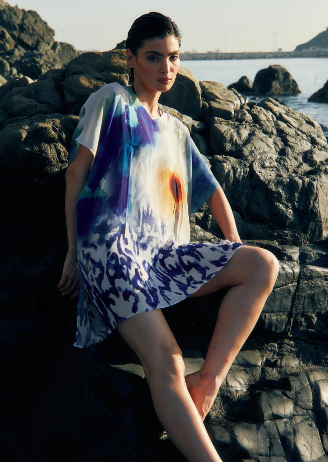 Ciel & Sand Sheer Short kaftan