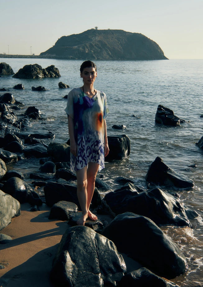Ciel & Sand Sheer Short kaftan