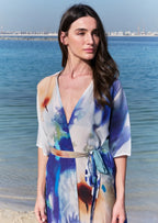 Ciel & Sand Short Sleeves Sheer Long Kimono