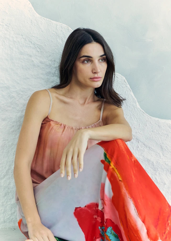 Coral Mirage Floral Maxi Dress