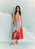 Coral Mirage Floral Maxi Dress