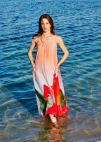 Coral Mirage Floral Maxi Dress