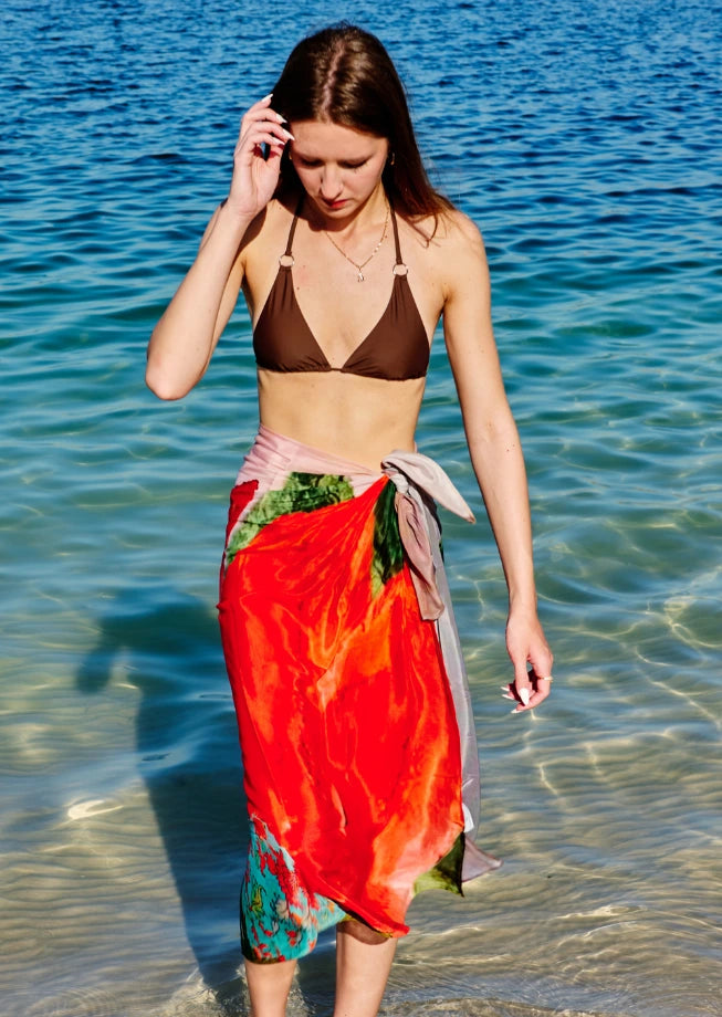 Coral Mirage Floral Sarong