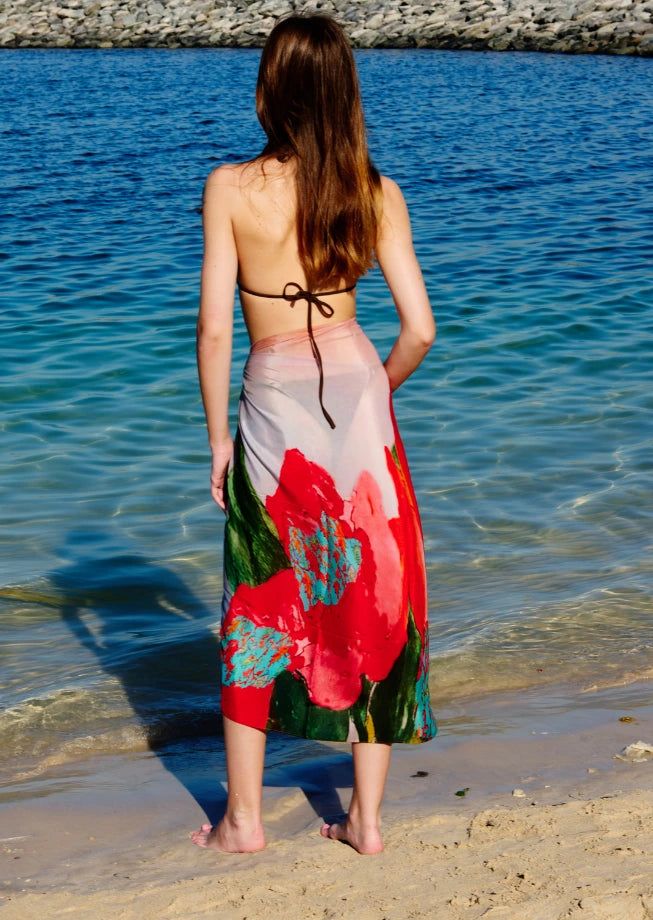 Coral Mirage Floral Sarong