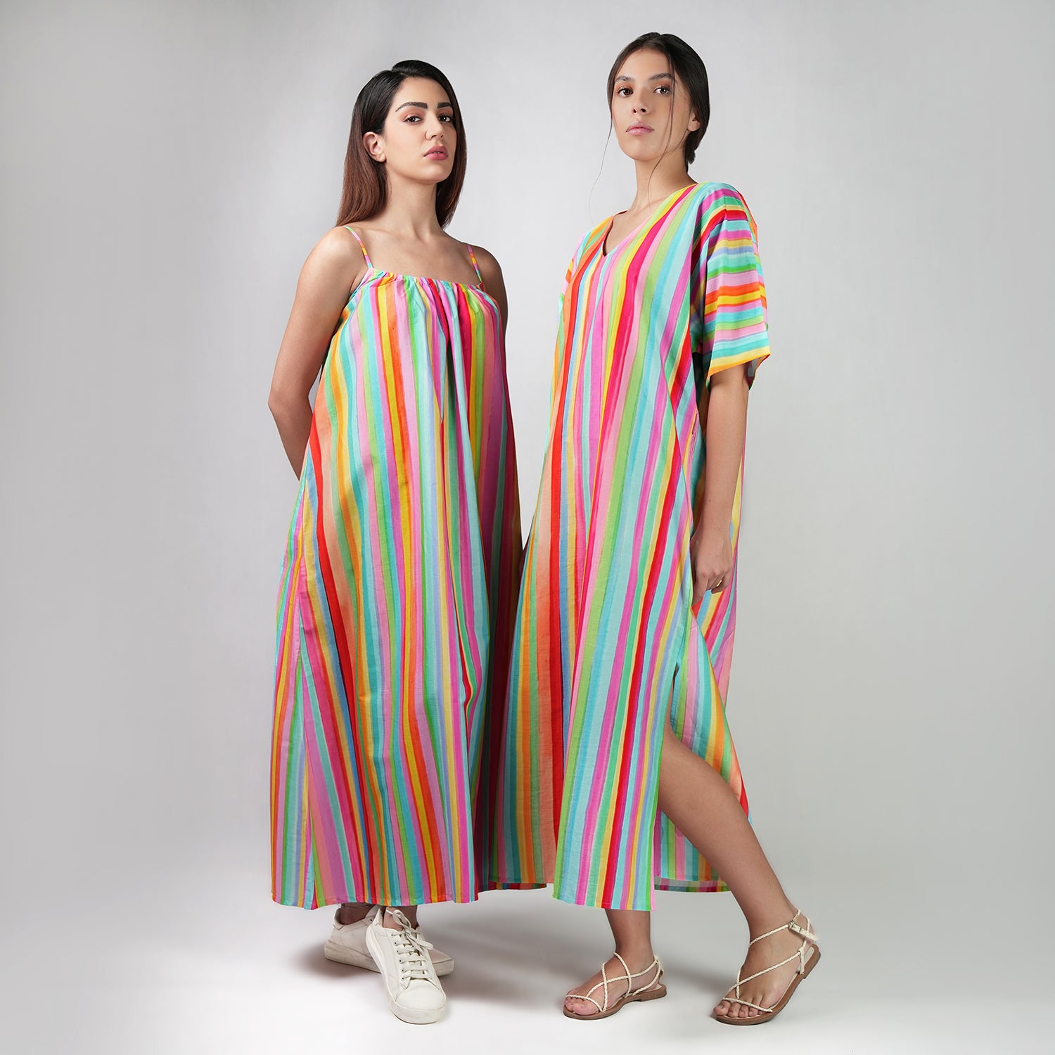 The Palette Colorful Stripes Maxi Dress -Multicolor