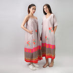 The Floral Archive Rose Print Long Kaftan Dress