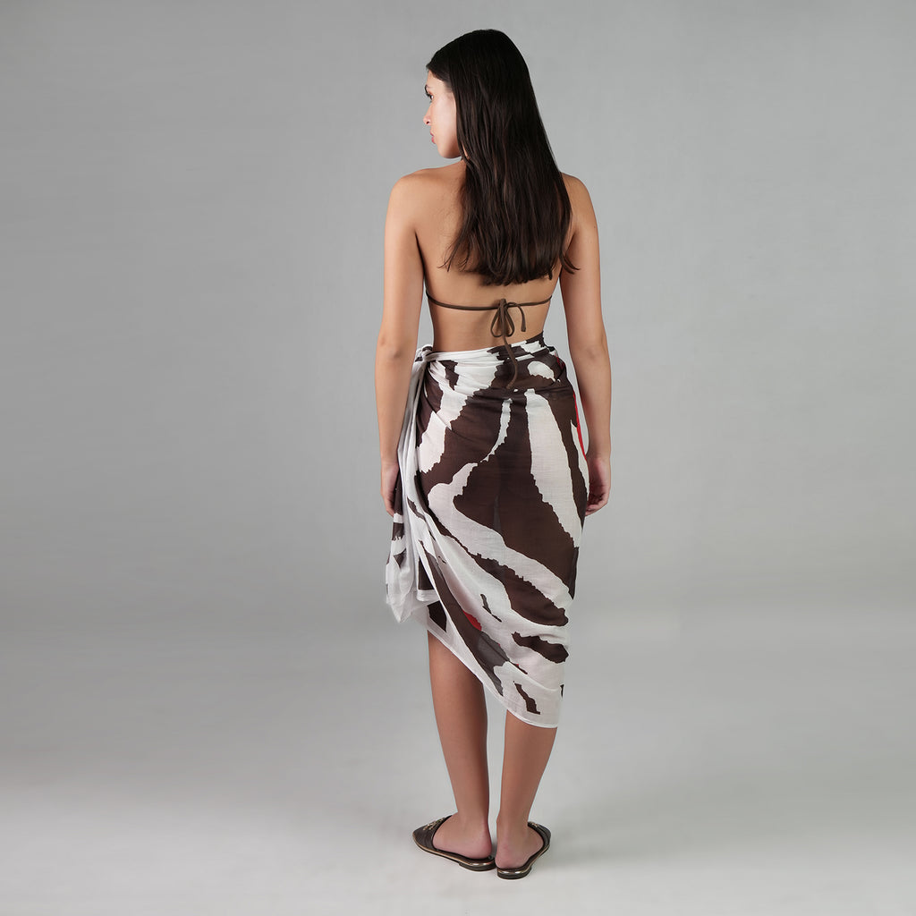 Into The Wild Zebra Print Resort Sarong