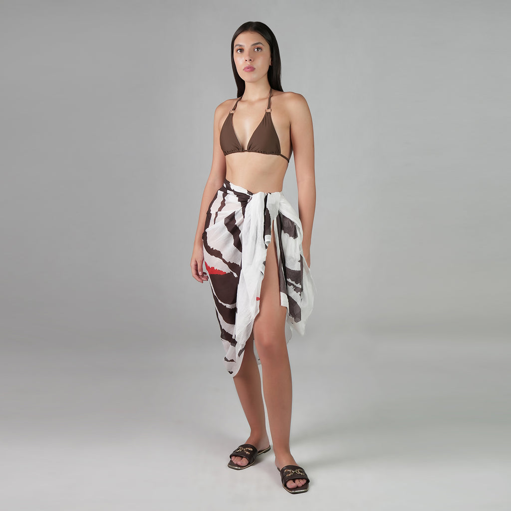 Into The Wild Zebra Print Resort Sarong