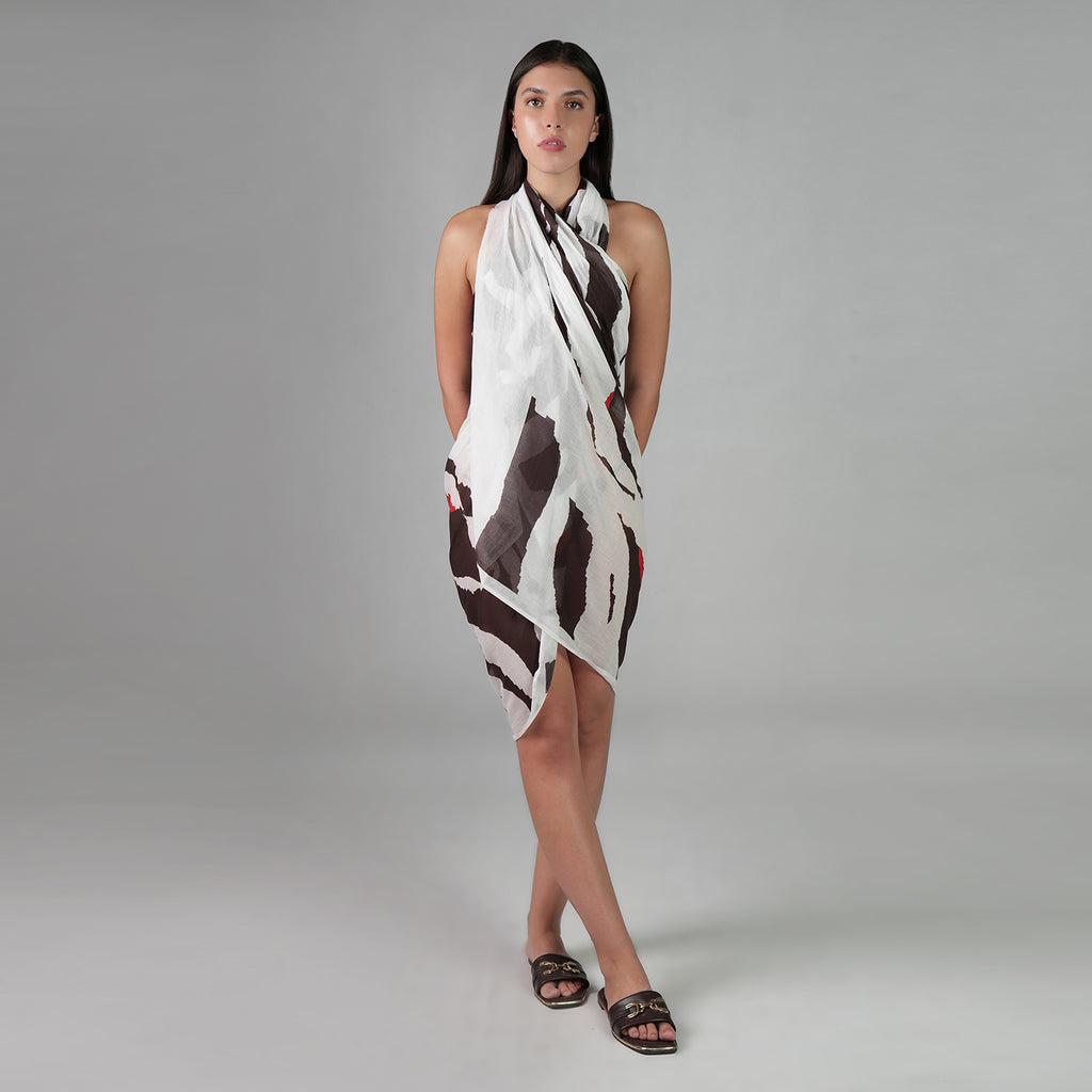 Into The Wild Zebra Print Resort Sarong