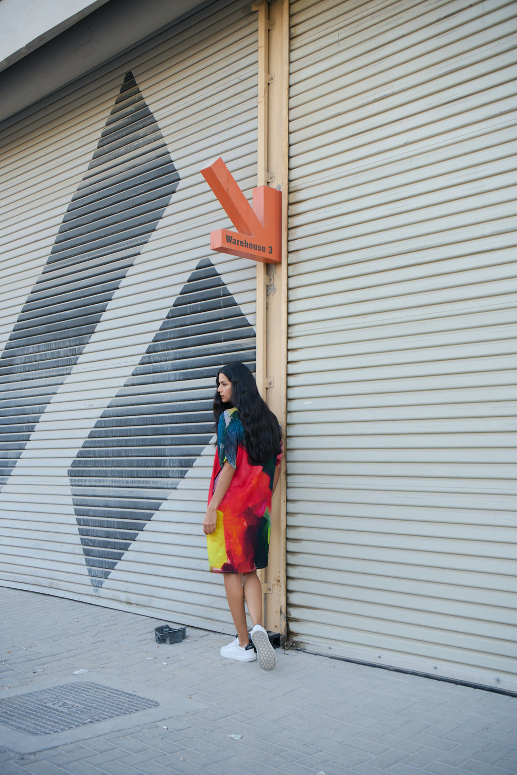 Enigma Abstract Printed Short Kaftan Dress - Multicolour