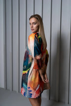 Enigma Abstract Print Multicolor Short Kimono