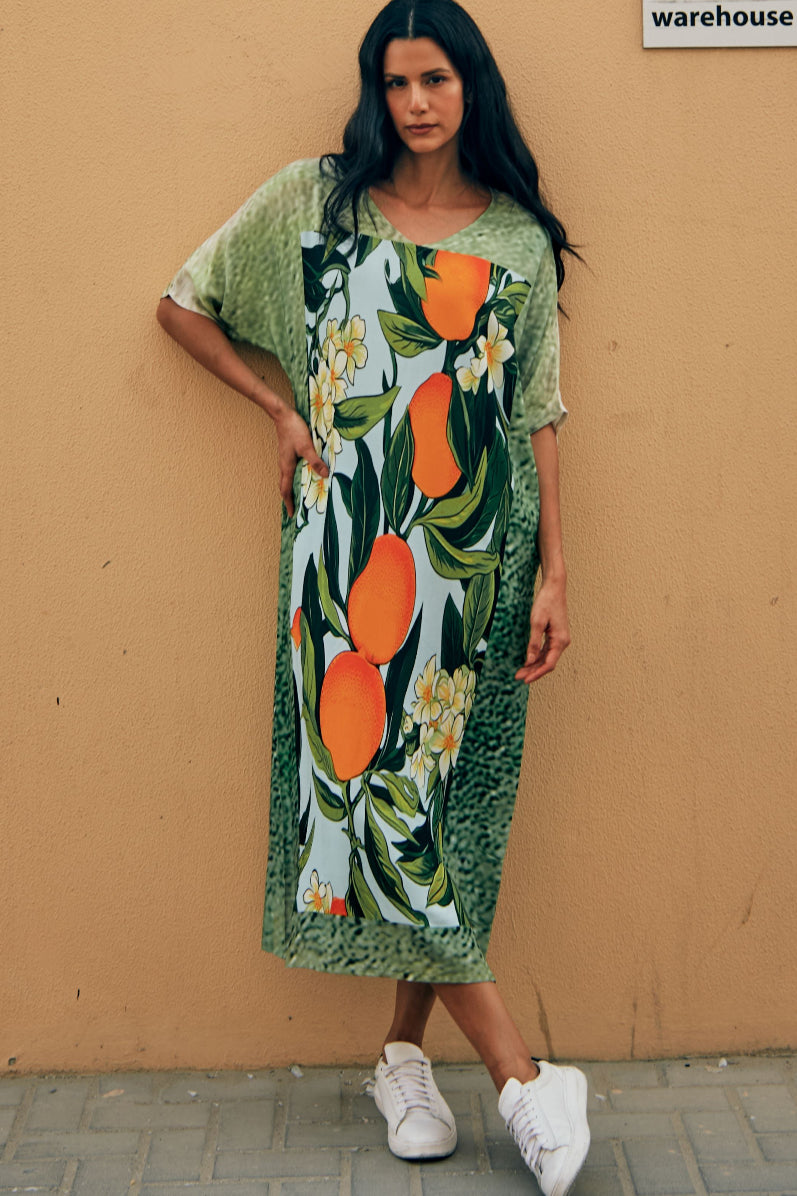 Fleur & Fruit Vintage Long Kaftan Dress
