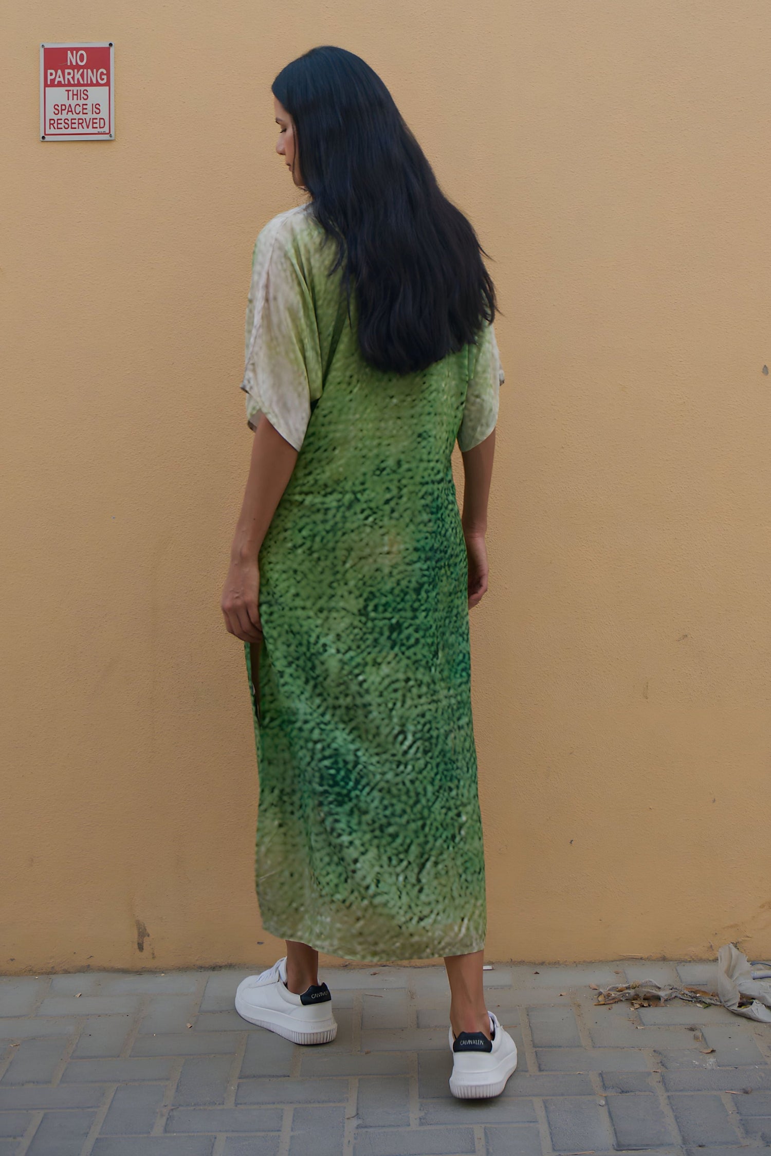 Fleur & Fruit Vintage Long Kaftan with Side Slits