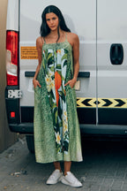 Fleur & Fruit Vintage Spaghetti Strap Maxi Dress