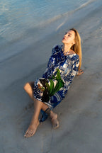 Harmony Bird Print Long Kaftan Dress